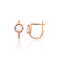 Золотые серьги на английском замке, 1.59 g, Красное Золото 585 проба, Опалит