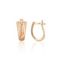 Золотые серьги на английском замке, 1.85 g, Красное Золото 585 проба