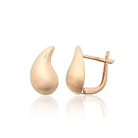 Золотые серьги на английском замке, 2.52 g, Красное Золото 585 проба