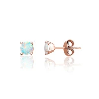 Золотые серьги-пуссеты, 0.94 g, Красное Золото 585 проба, Опалит