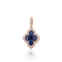 Золотой кулон, 1.29 g, Красное Золото 585 проба, Бриллианты , Сапфир