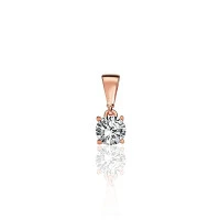 Золотой кулон, Красное Золото 585 проба, Цирконы