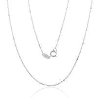 Золотая цепочка Якорное круглое 1 мм , алмазная обработка граней, 50, 1.15 g, Белое Золото 585 проба