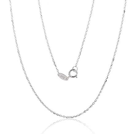 Ketid,  - Kuldkett Anchor round 1 mm , kantide teemanttöötlus, 50, 1.15 g, Valge Kuld 585 proov
