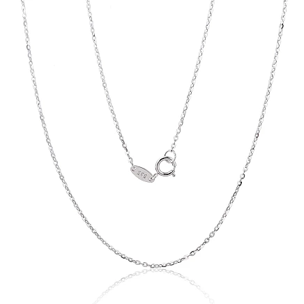 Ketid,  - Kuldkett Anchor round 1 mm , kantide teemanttöötlus, 50, 1.16 g, Valge Kuld 585 proov