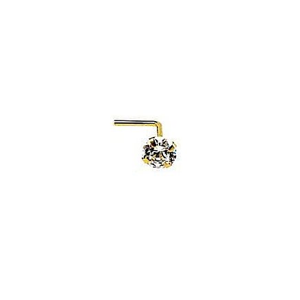 Ninna,  - Kuldpiercing ninale, 0.08 g, Kullakarva Kuld 585 proov, Tsirkonid