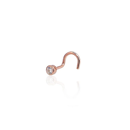 Ninna,  - Kuldpiercing ninale, 0.13 g, Punane Kuld 585 proov, Tsirkonid