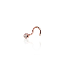 Kuldpiercing ninale, 0.14 g, Punane Kuld 585 proov, Tsirkonid