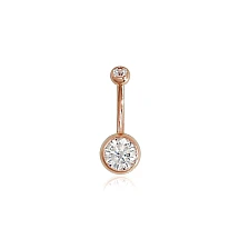 Kuldpiercing nabale, 2.23 g, Punane Kuld 585 proov, Tsirkonid
