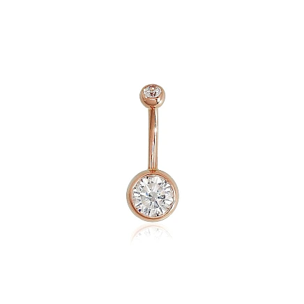 Nabale,  - Kuldpiercing nabale, 2.23 g, Punane Kuld 585 proov, Tsirkonid