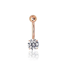 Kuldpiercing nabale, 1.12 g, Punane Kuld 585 proov, Tsirkonid
