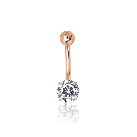 Nabale,  - Kuldpiercing nabale, 1.12 g, Punane Kuld 585 proov, Tsirkonid