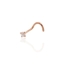 Kuldpiercing ninale, 0.1 g, Punane Kuld 585 proov, Tsirkonid