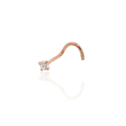 Ninna,  - Kuldpiercing ninale, 0.1 g, Punane Kuld 585 proov, Tsirkonid