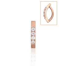 Kuldpiercing nabale, 1.06 g, Punane Kuld 585 proov, Tsirkonid