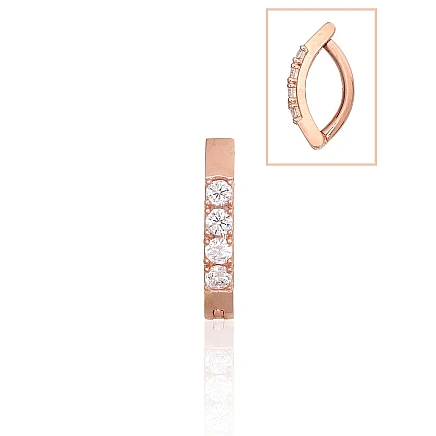 Nabale,  - Kuldpiercing nabale, 1.06 g, Punane Kuld 585 proov, Tsirkonid
