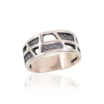 Серебряное кольцо, Серебро 925 проба, оксид (покрытие)
