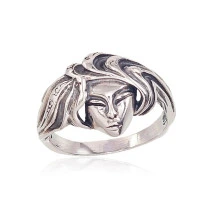 Серебряное кольцо, Серебро 925 проба, оксид (покрытие)