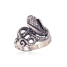 Серебряное кольцо, 18, 5.2 g, Серебро 925 проба, оксид (покрытие)