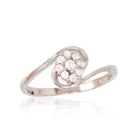 Серебряное кольцо, 18, 1.9 g, Серебро 925 проба, родий (покрытие), Цирконы