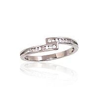 Серебряное кольцо, Серебро 925 проба, родий (покрытие), Цирконы
