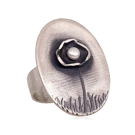 K-Exclusive kollektsioon,  - Hõbesõrmus, 17, 7.3 g, Hõbe 925 proov, oksüüd (kate), Pärlitest
