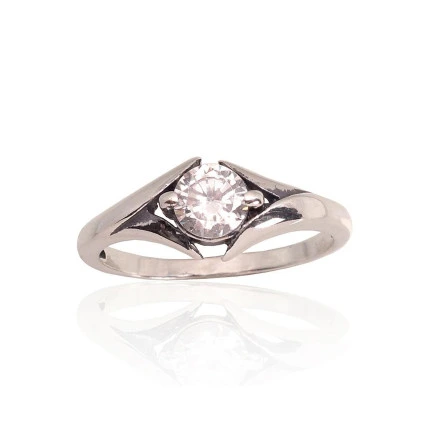 Kihlasõrmused,  - Hõbesõrmus, 17, 2.2 g, Hõbe 925 proov, oksüüd (kate), Tsirkonid