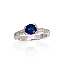 Серебряное кольцо, 18, 2.9 g, Серебро 925 проба, родий (покрытие), Цирконы