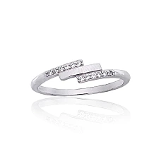 Hõbesõrmus, 16.5, 1.3 g, Hõbe 925 proov, roodium (kate), Tsirkonid