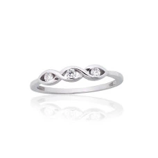 Серебряное кольцо, 18, 1.4 g, Серебро 925 проба, родий (покрытие), Цирконы