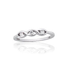 Серебряное кольцо, 18, 1.5 g, Серебро 925 проба, родий (покрытие), Цирконы