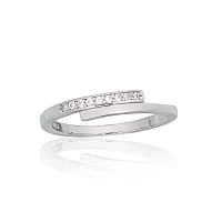 Серебряное кольцо, 17, 1.8 g, Серебро 925 проба, родий (покрытие), Цирконы