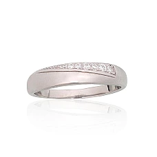 Серебряное кольцо, 17, 2.5 g, Серебро 925 проба, родий (покрытие), Цирконы