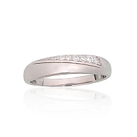 Серебряное кольцо, 18, 2.6 g, Серебро 925 проба, родий (покрытие), Цирконы