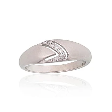Серебряное кольцо, 17, 3 g, Серебро 925 проба, родий (покрытие), Цирконы