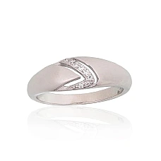 Серебряное кольцо, 18, 2.8 g, Серебро 925 проба, родий (покрытие), Цирконы