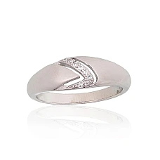 Серебряное кольцо, 19, 3 g, Серебро 925 проба, родий (покрытие), Цирконы