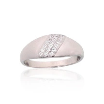 Серебряное кольцо, Серебро 925 проба, родий (покрытие), Цирконы