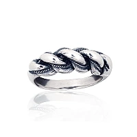 Серебряное кольцо, 17.5, 7.6 g, Серебро 925 проба, оксид (покрытие), Ручная работа