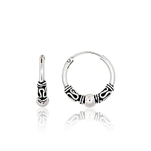 Hõbekõrvarõngad-ringikesed, 1.7 g, Hõbe 925 proov, oksüüd (kate)