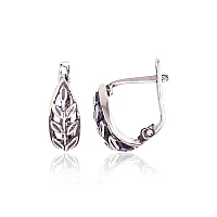 Серебряные серьги на английском замке, 1.8 g, Серебро 925 проба, оксид (покрытие)