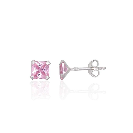 Пуссеты,  - Серебряные серьги-пуссеты, 0.7 g, Серебро 925 проба, Цирконы