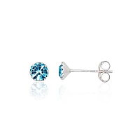 Серебряные серьги-пуссеты, Серебро 925 проба, Цирконы