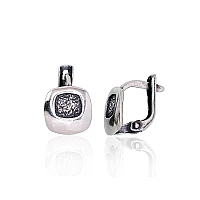 Серебряные серьги на английском замке, 2.2 g, Серебро 925 проба, оксид (покрытие)