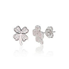 Серебряные серьги-пуссеты, 2.5 g, Серебро 925 проба, родий (покрытие), Цирконы