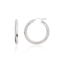 Серебряные серьги-кольца, 4.8 g, Серебро 925 проба