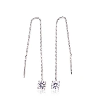 Hõbedast kõrvarõngad, 1.4 g, Hõbe 925 proov, roodium (kate), Tsirkonid