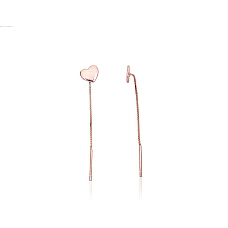 Hõbedast kõrvarõngad, 0.6 g, Hõbe 925 proov, punane kuld (kate)