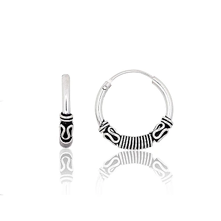 Kõrvarõngas-ringikesed,  - Hõbekõrvarõngad-ringikesed, 1.7 g, Hõbe 925 proov, oksüüd (kate)