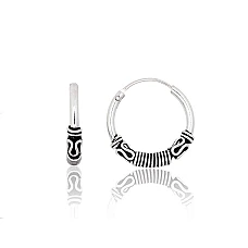 Hõbekõrvarõngad-ringikesed, 1.8 g, Hõbe 925 proov, oksüüd (kate)